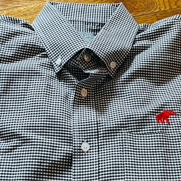 Southern Collegiate Apparel LS Black/White checked Dress Shirt, Size M, EUC - Picture 1 of 2